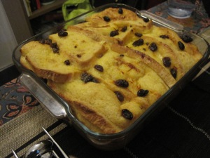 Indian-style bread and butter pudding